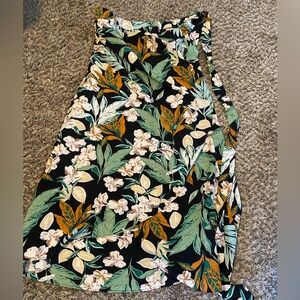 Allegra K Floral Tropica Wrap Maxi Skirt